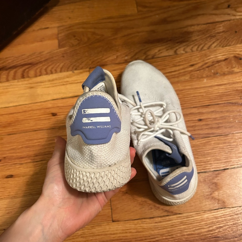 Adidas Cream and Blue Sneakers